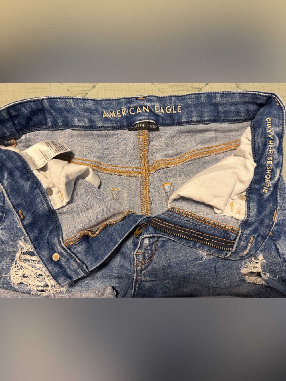 American Eagle Outfitters Distressed Blue Denim Jean Shorts